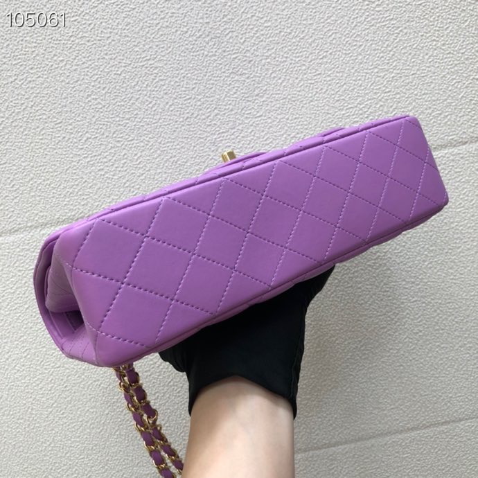 Ch**el Lambskin Flap bag 25cm Purple