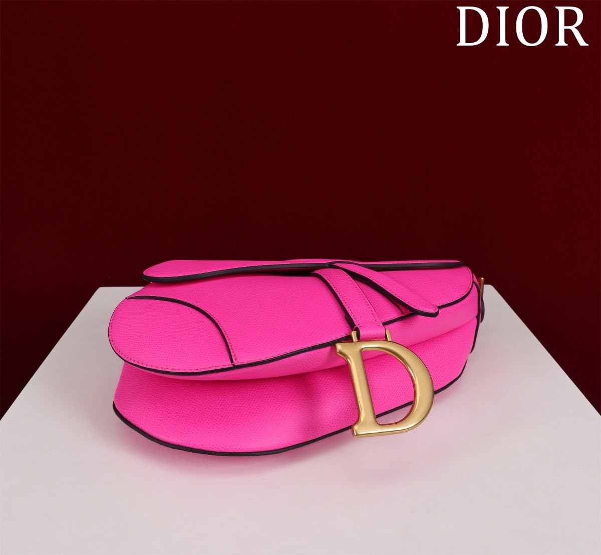 Bagsaaa D10r Saddle Medium Pink With Strap - 25.5x20x6.5cm