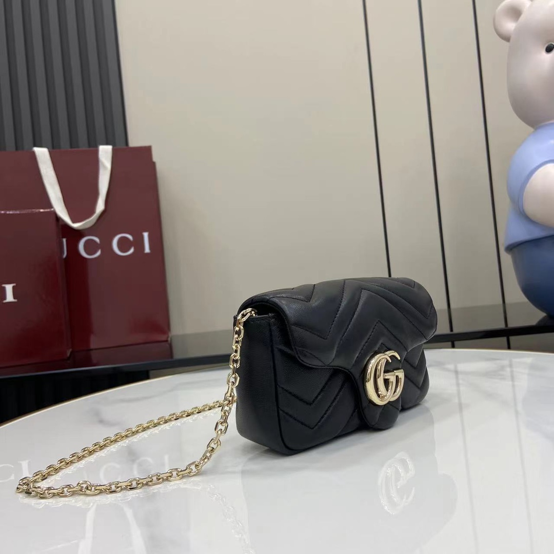 Bagsaaa Gvc*1 GG Marmont mini shoulder bag 841290 black - 17cm