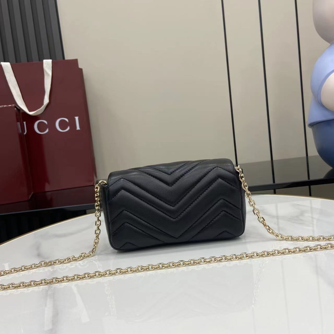 Bagsaaa Gvc*1 GG Marmont mini shoulder bag 841290 black - 17cm